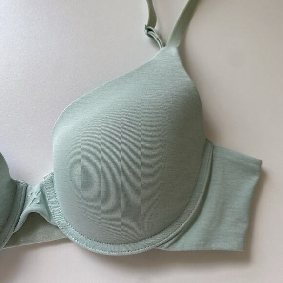 Victoria's Secret Uplift Semi Demi Bra Light Green Size 32B Padded Underwire - Picture 4 of 8